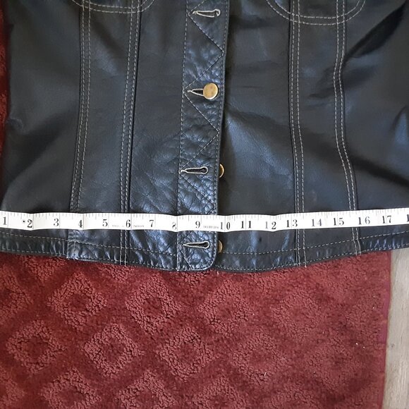 Jacket leather, black size small - Picture 7 of 7